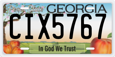 GA license plate CIX5767