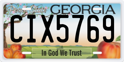 GA license plate CIX5769