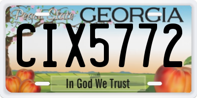 GA license plate CIX5772