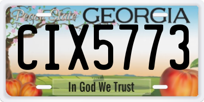 GA license plate CIX5773