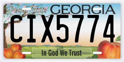 GA license plate CIX5774