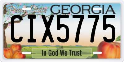 GA license plate CIX5775