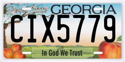 GA license plate CIX5779