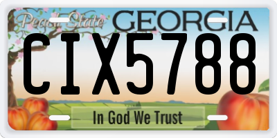 GA license plate CIX5788