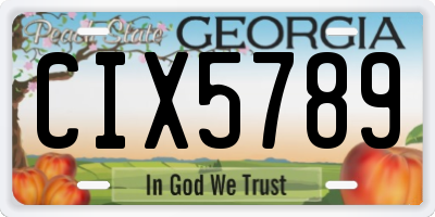 GA license plate CIX5789