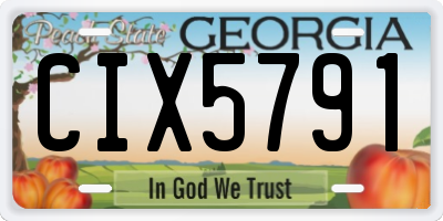 GA license plate CIX5791