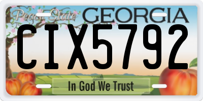 GA license plate CIX5792