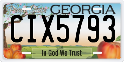 GA license plate CIX5793