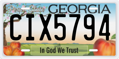 GA license plate CIX5794