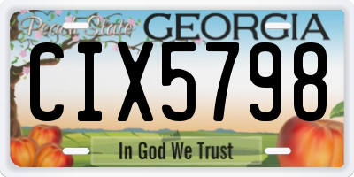 GA license plate CIX5798