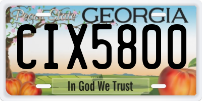 GA license plate CIX5800