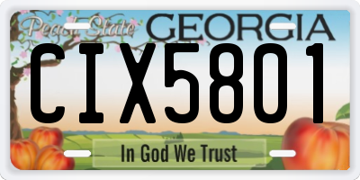 GA license plate CIX5801