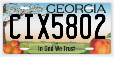 GA license plate CIX5802