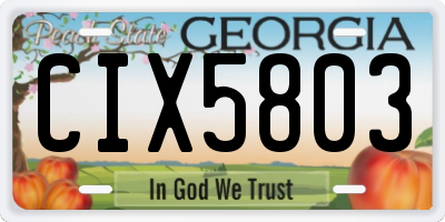 GA license plate CIX5803