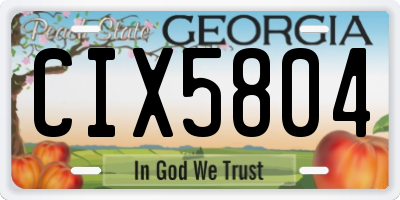 GA license plate CIX5804