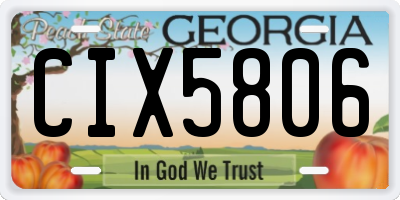GA license plate CIX5806