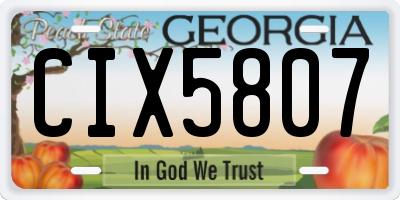 GA license plate CIX5807