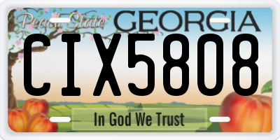 GA license plate CIX5808