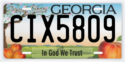 GA license plate CIX5809