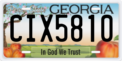 GA license plate CIX5810