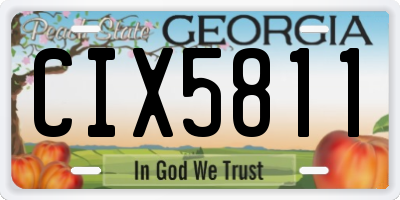 GA license plate CIX5811