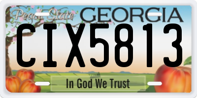 GA license plate CIX5813