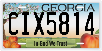 GA license plate CIX5814