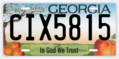 GA license plate CIX5815