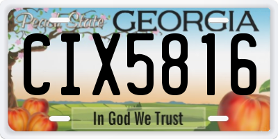 GA license plate CIX5816