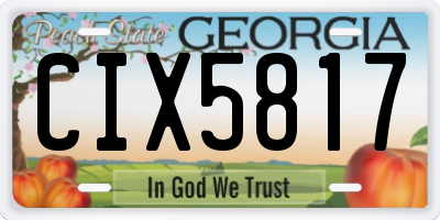 GA license plate CIX5817