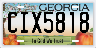 GA license plate CIX5818