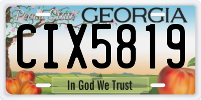 GA license plate CIX5819