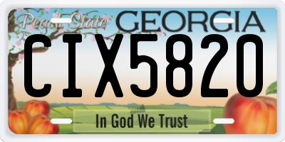 GA license plate CIX5820