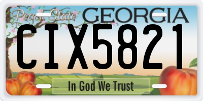 GA license plate CIX5821