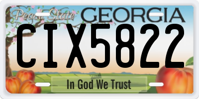 GA license plate CIX5822