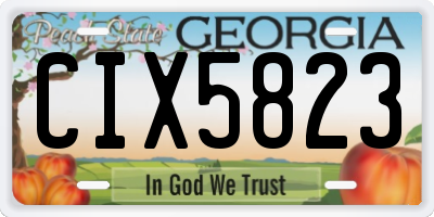 GA license plate CIX5823