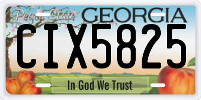 GA license plate CIX5825