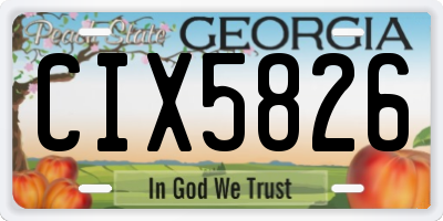 GA license plate CIX5826