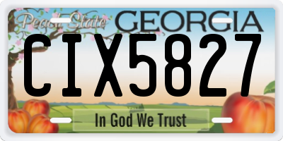 GA license plate CIX5827