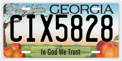 GA license plate CIX5828