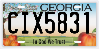 GA license plate CIX5831