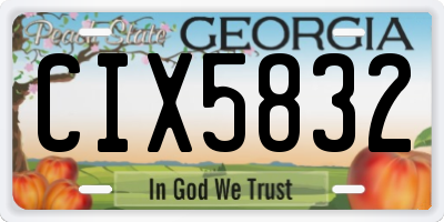 GA license plate CIX5832