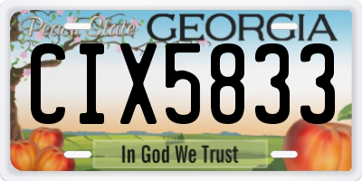 GA license plate CIX5833
