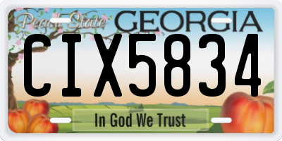 GA license plate CIX5834