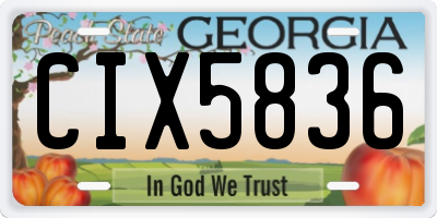 GA license plate CIX5836