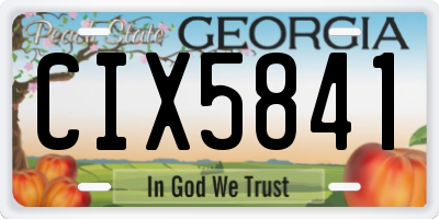 GA license plate CIX5841