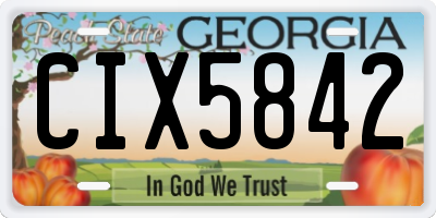 GA license plate CIX5842