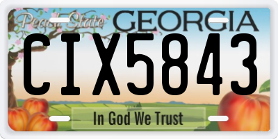 GA license plate CIX5843