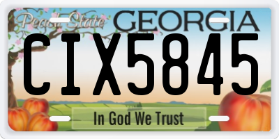 GA license plate CIX5845