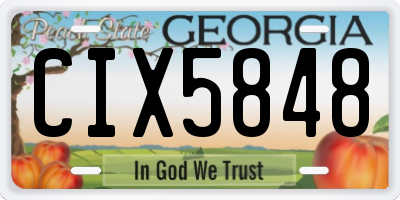 GA license plate CIX5848